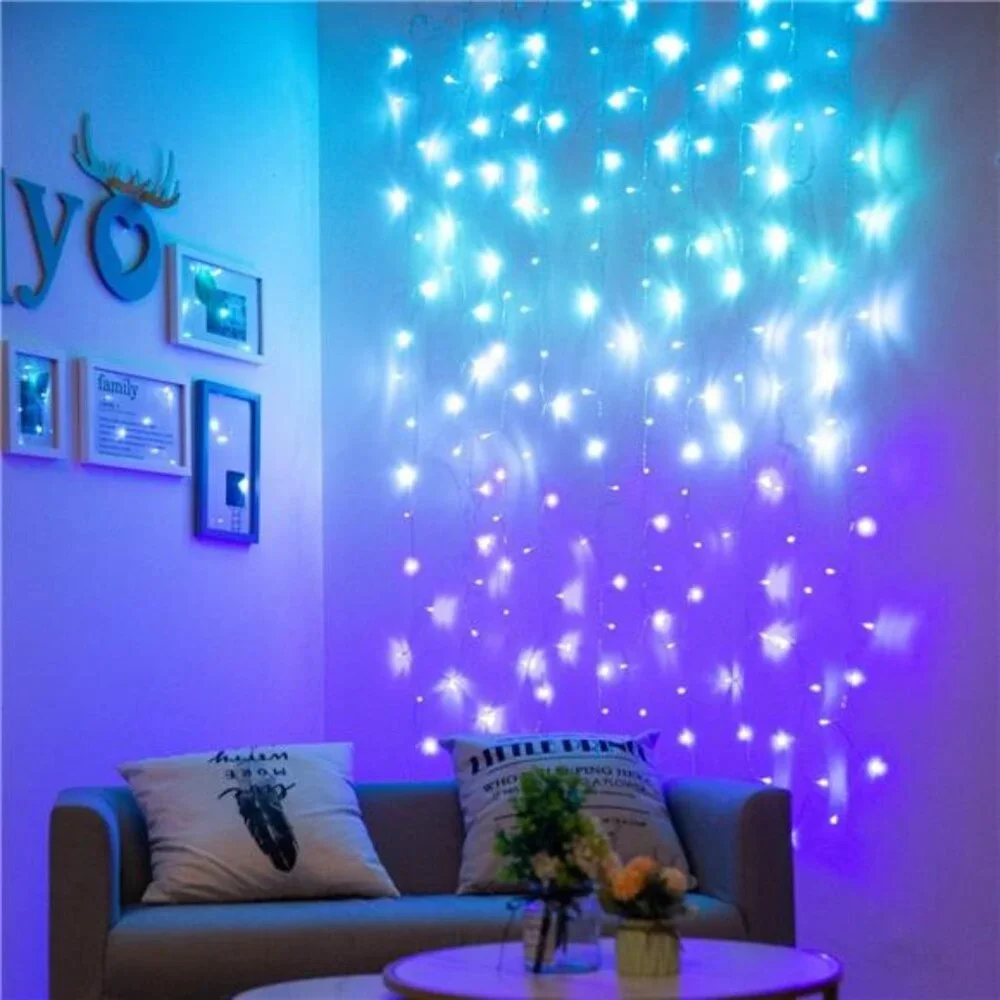 Turquoise Purple Curtain Lights Led String Lights Fairy Lights Bedroom Decor Gir